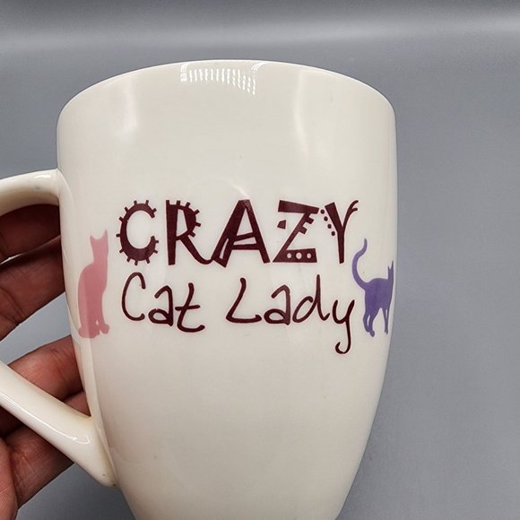 THL Crazy Cat Lady with purple and pink cat graphic coffee mug - Picture 4 of 6